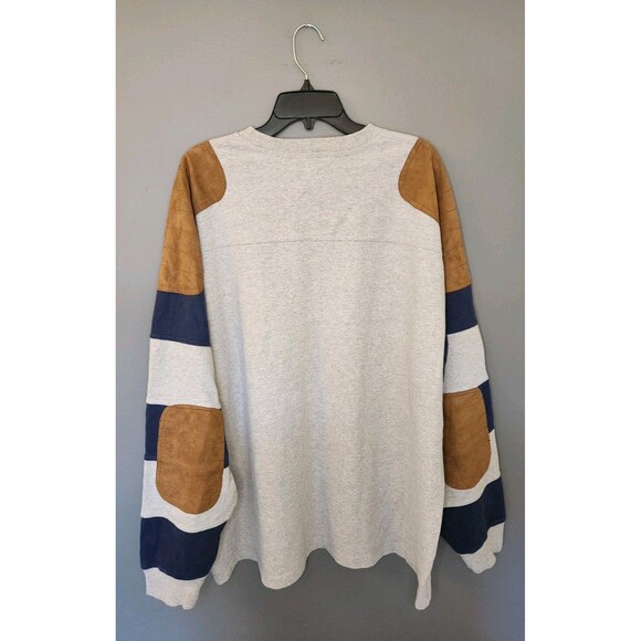 Orvis Rugby Shirt Men's 2XL Gray Crewneck Shoulder Elbow Patch Outdoors Shooting - Picture 3 of 6